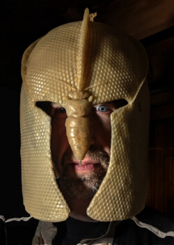 beeswax, beeswax foundation, recycled bicycle helmet